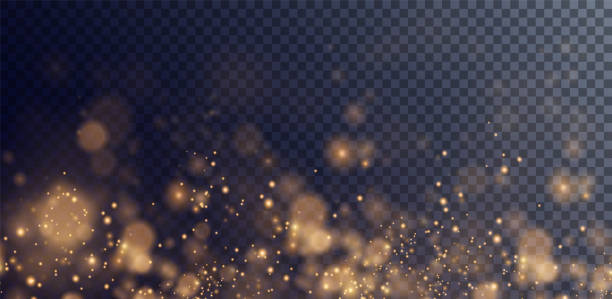 ボケ光ライト効果の背景。輝くほこりのクリスマスの背景クリスマス輝くボケの紙吹雪とあなたのデザインのための火花オーバーレイテクスチャ。ゴールドボケダストpngの。 - christmas lights flash点のイラスト素材／クリップアート素材／マンガ素材／アイコン素材