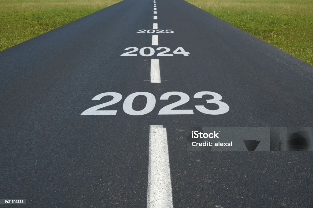 New year 2023 road start 2025 Stock Photo