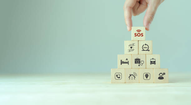 istock SOS, Health care emergency application. Technology and network concept. Urgency, SOS, warning, emergency kit, ambulance, hospital, rescue and safety. SOS alerts and alarms for the elderly concept. 1421542930