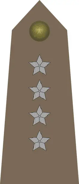 Vector illustration of Shoulder pad military NATO officer insignia of the Polish KAPITAN (CAPTAIN)