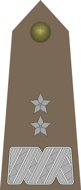 ilustrações de stock, clip art, desenhos animados e ícones de shoulder pad military nato officer insignia of the polish generał dywizji (divisional general) - solider major army saluting