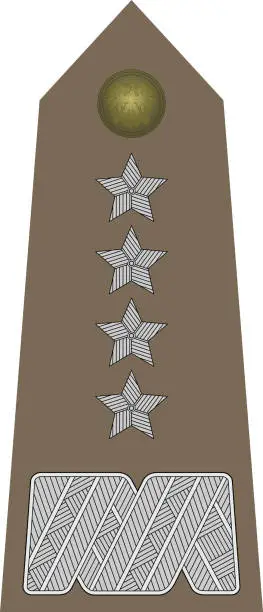 Vector illustration of Shoulder pad military NATO officer insignia of the Polish GENERAŁ (GENERAL)