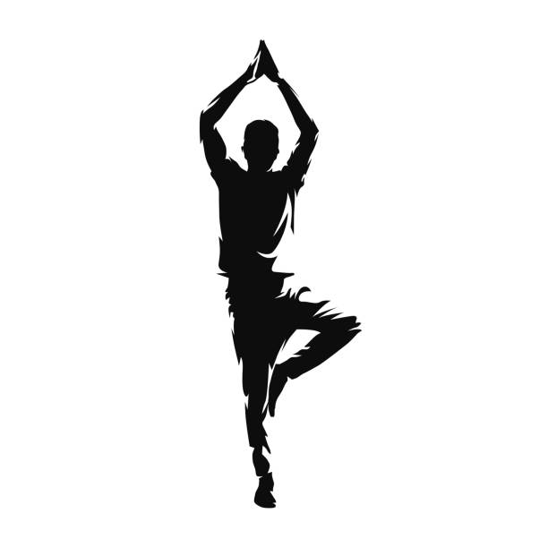 Standing poses, Silhouette illustration, Standing yoga poses