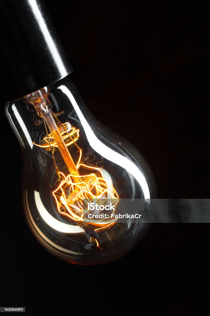 Bulb Signs Edison A Classic Edison Light Bulb On Dark Background With Space For Text ...