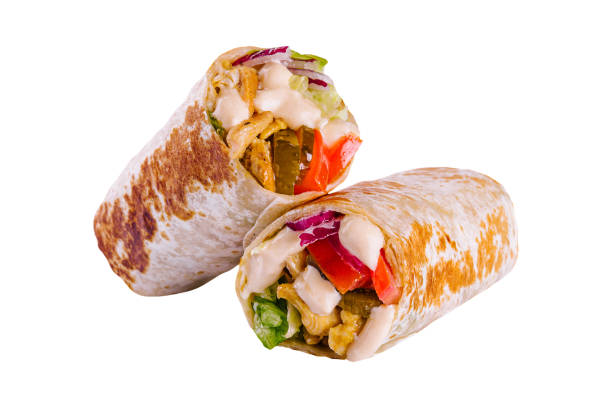 istock Shawarma sandwich isolated on white background 1421547236