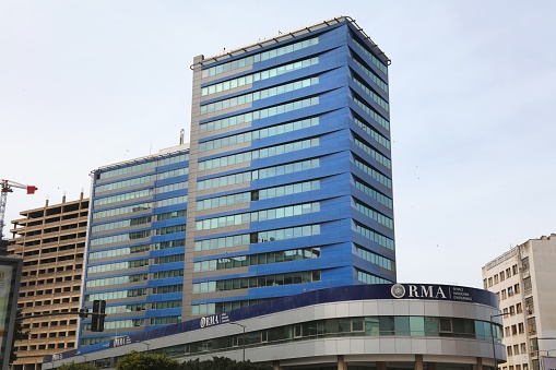 RMA (Royale Marocaine d'Assurance) insurance company building in Casablanca, Morocco. RMA is one of largest insurance companies in Africa.