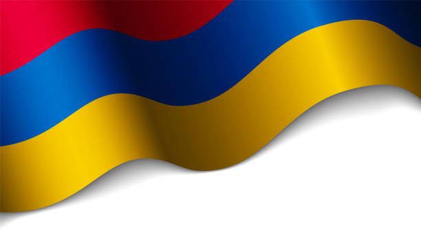 eps10 vector patriotic background with flag of armenia. - ermeni bayrağı stock illustrations