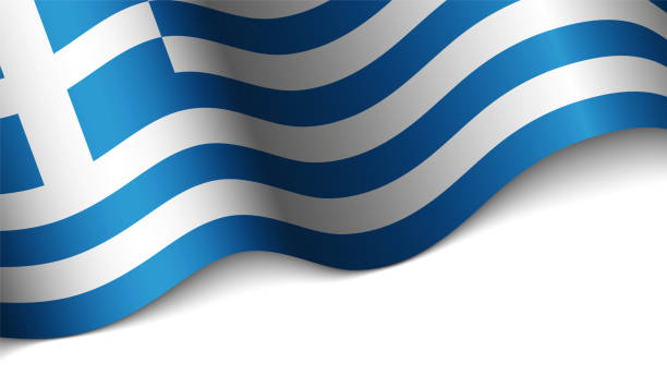 ilustrações de stock, clip art, desenhos animados e ícones de eps10 vector patriotic background with the colors of the flag of greece. - flag gear international landmark cooperation