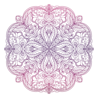 Decorative ornamental mandala pattern, gradient colors.