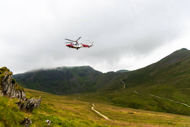 lake district, united kindgon-1th july 2022; - rescue helicopter water searching imagens e fotografias de stock
