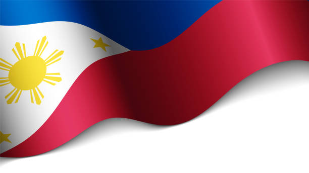 ilustrações de stock, clip art, desenhos animados e ícones de eps10 vector patriotic background with philippines flag colors. - flag gear international landmark cooperation