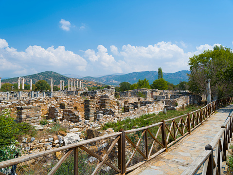 The ancient (2nd Century B.C.) city of Aphrodisias, dedicated to the goddess of love Aphrodite, was a Hellenistic city which also flourished under Roman and Byzantine rule. Aphrodisias today is in the Aegean region of Turkey.