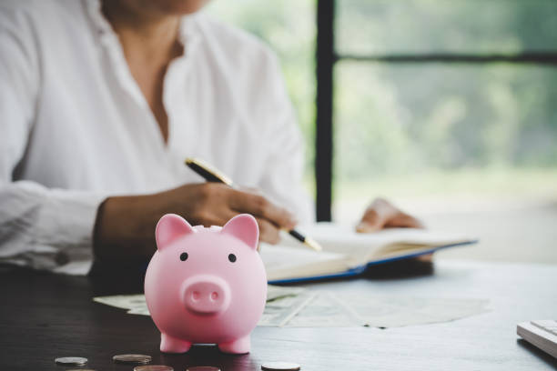 istock a woman makes calculations, checks her finances, makes notes in a notebook 1421572072