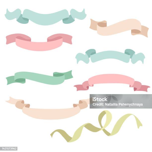 Label Background Ribbon Design Collection With Labels Ribbons On White Background Stock Illustration ...