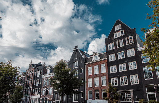 Houses in Amsterdam on a spring day