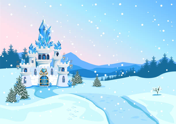 ilustraciones, imágenes clip art, dibujos animados e iconos de stock de castillo de invierno - front porch