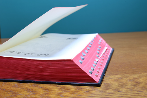 Open Holy Bible on  table