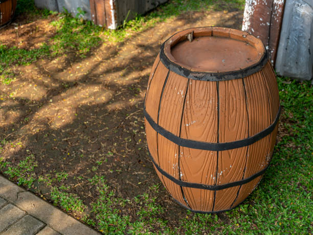 istock A typical brown wooden barrel with black iron hoops. 1421588472