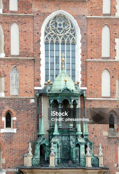St Marys Basilica Façade Detail Rynek Glowny Square Krakow Stock Photo - Download Image Now