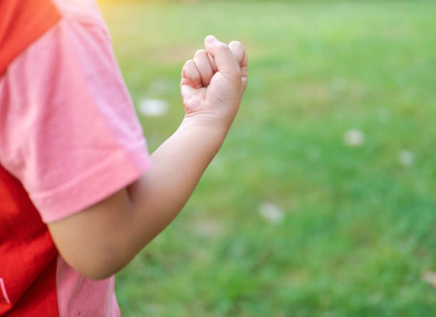 Child's angry fist