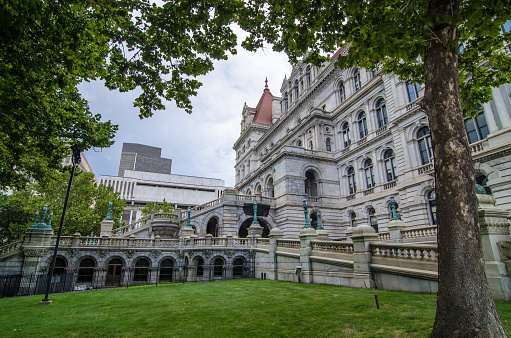 New York State Capitol in Albany during summer day
