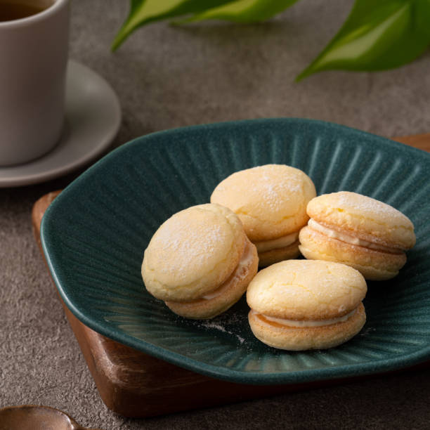 istock Taiwanese style traditional macaron dessert in a plate for afternoon tea. 1421596872