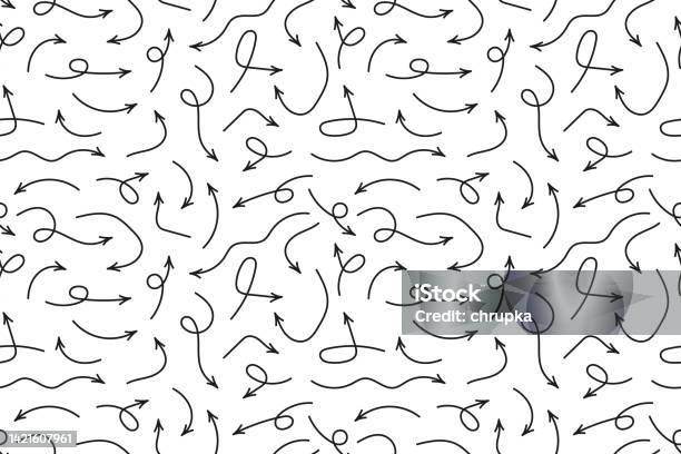 Dark Arrows Pattern Seamless Pattern With Black Arrows Set Vector Illustration Stock ...
