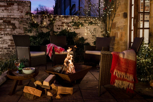istock Cosy Garden on a Winter's Night 1421616177