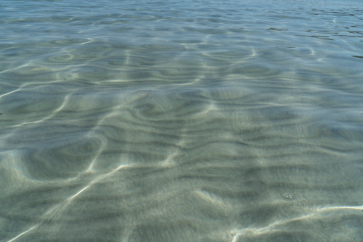 Sea Surface.Crystal blue sea surface.