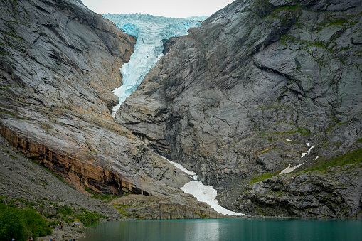 Patagonia mountain landscape in El Chalten, Cerro Torre, Laguna Torre with iceberg in Argentina. Beautiful patagonian mountains, Fitz Roy