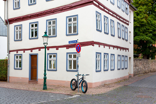 Fulda, Germany. August 2022. Colorful urban front / facade Fulda housing.