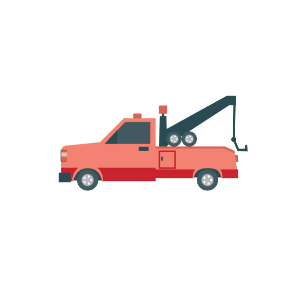istock Flat Color Auto Insurance Icon - Tow Truck 1421637096