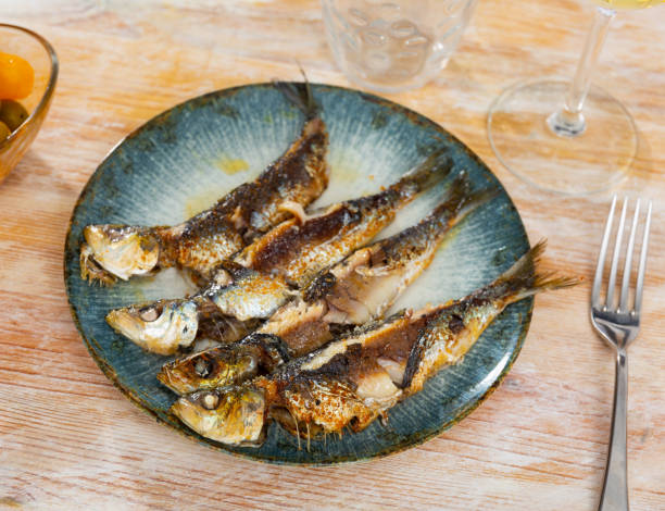 Appetizing grilled sardines