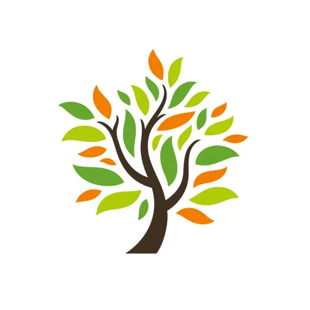 Vector illustration of Autumn tree symbol