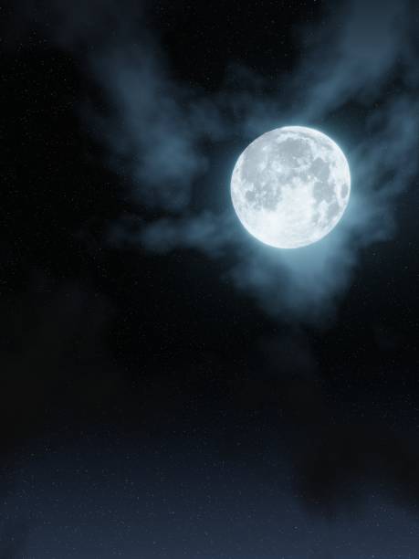 istock Wide grasslands with pine trees and mountains alternate in background. Full moon night bright stars are filling the sky. Night mountain scenery with fireflies flying above the ground. 3D Rendering 1421644890
