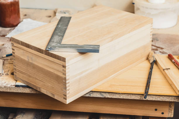istock Making a wooden box in a carpentry workshop 1421645454
