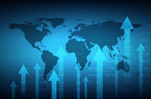 Finance background - world map