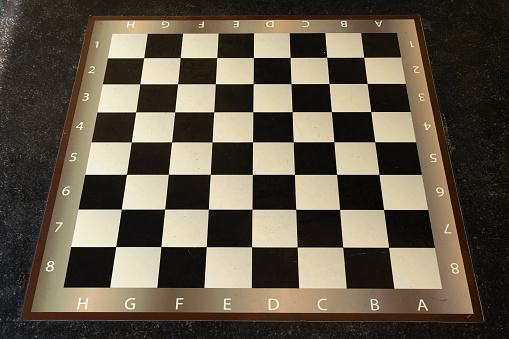 Chess table with letters and numbers without pieces