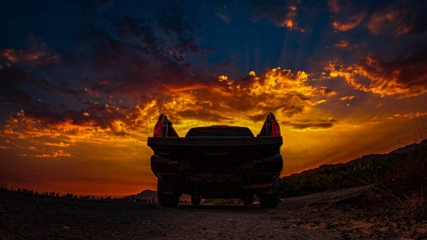 istock A pickup truck at Sunset 1421651190