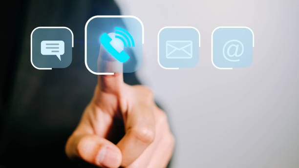 istock Businessman chooses to press urgent call button. 1421651376