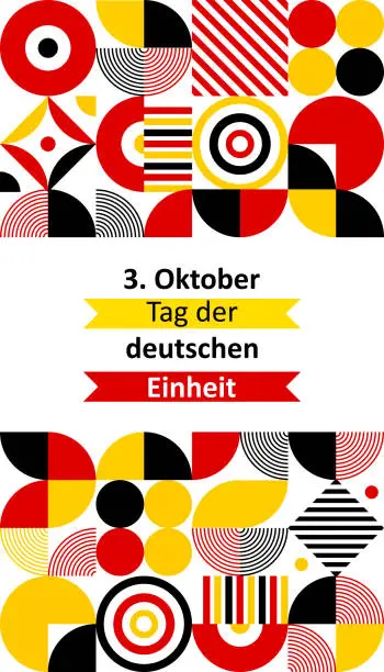 Vector illustration of German independence day german unity day german republic day tag der deutschen einheit. German language  banner design