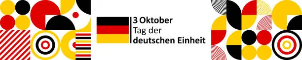 Vector illustration of German independence day german unity day german republic day tag der deutschen einheit. German language  banner design