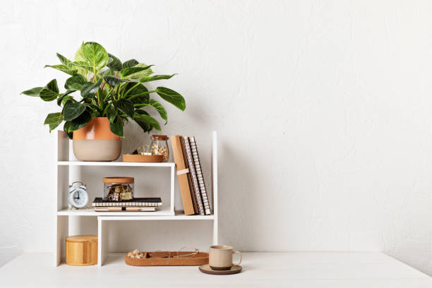 istock Desktop organizer with school stationary and office supplies. Work space organization 1421660865