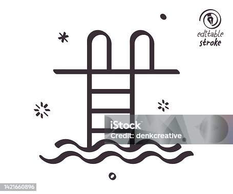 istock Playful Line Illustration for Swimming Area 1421660896