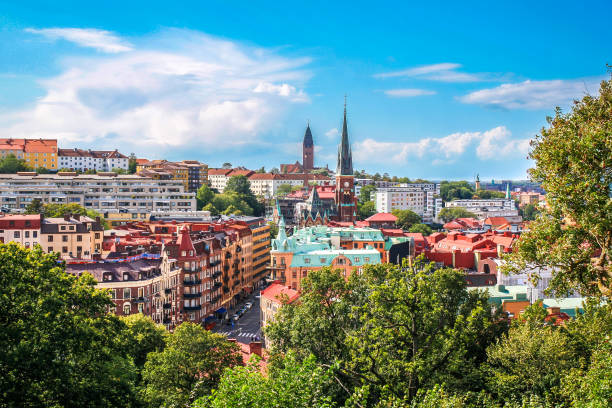 Skansen Kronan Lookout 3 - Gothenburg views Skansen Kronan Lookout in Gothenburg gothenburg skyline stock pictures, royalty-free photos & images