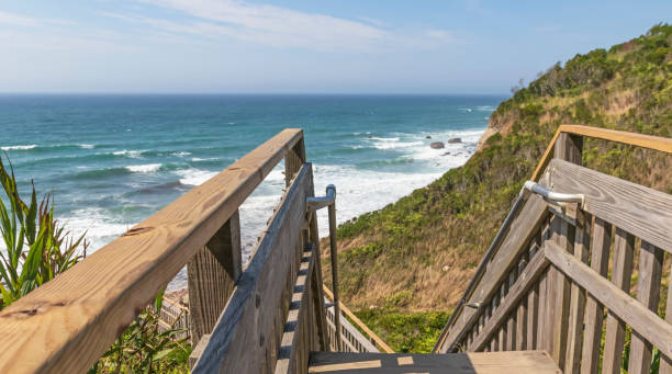 istock Scenic outlook stairway to beach 1421670736