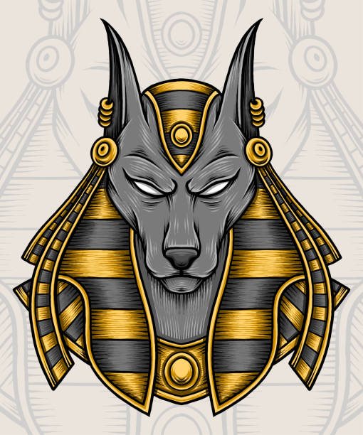 ilustrações, clipart, desenhos animados e ícones de ilustração de anúbis egípcio - chinese temple dog