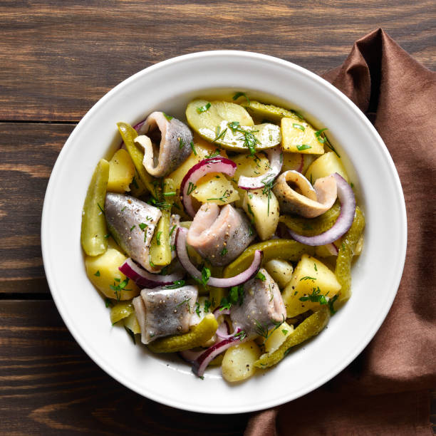 istock Herring and potato salad 1421676396