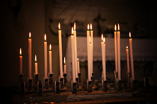 Candle in a church