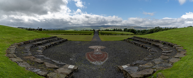 A panorama view of the Sun Amphitheatre in the Crawick Multiverse in Dumfries and Galloway
